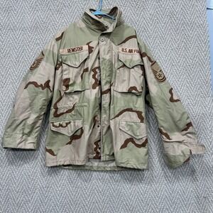 US Air Force Jacket Medium Desert Camo M-65 Field Coat Regular 3 Color DCU 1991